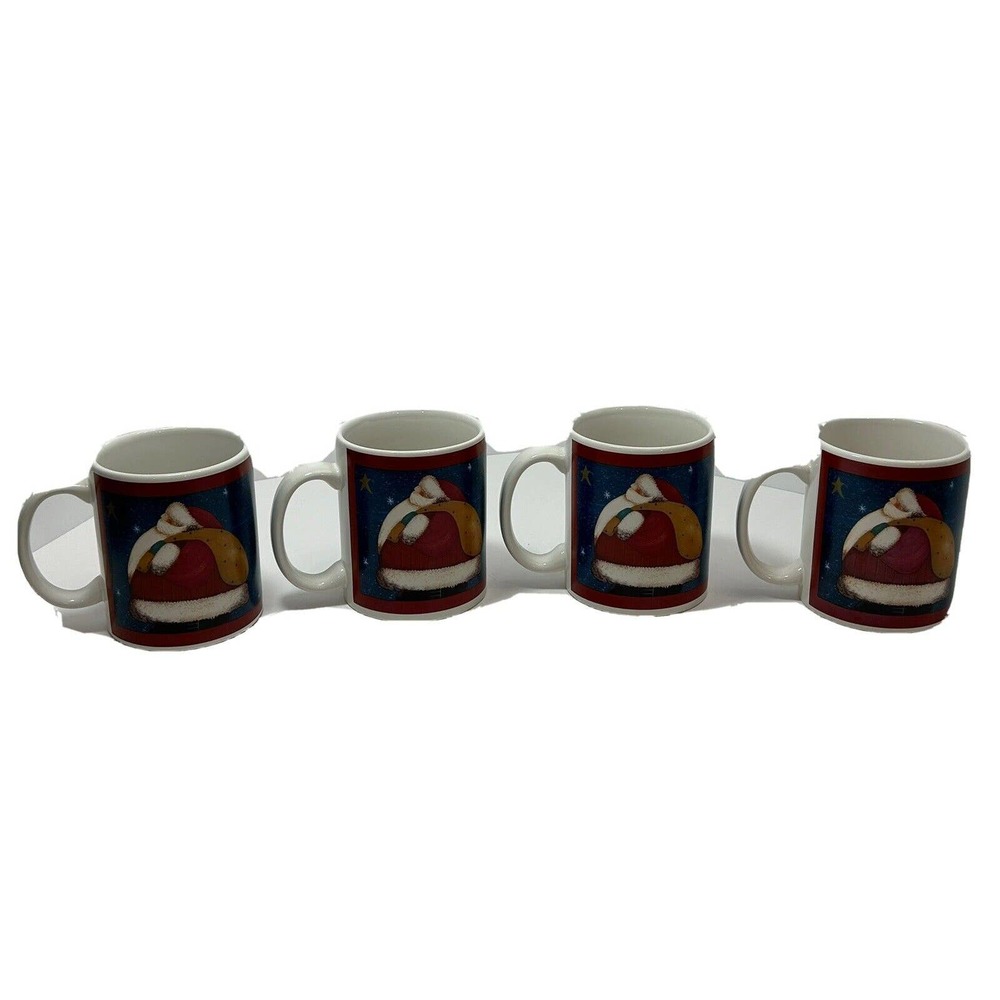 Fiddlestix - Set of 4 Santa Christmas/Holiday Mugs by Certified‎